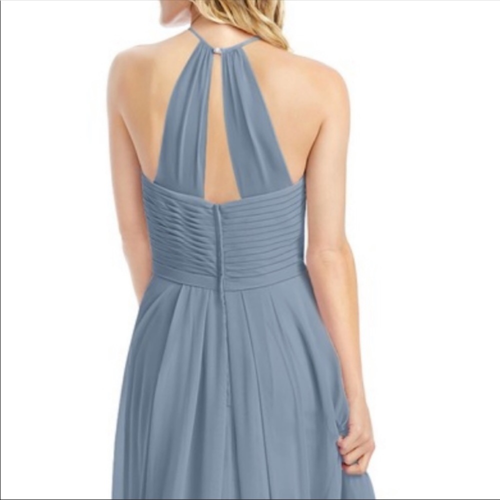 Azazie dusty blue A0 size worn once!